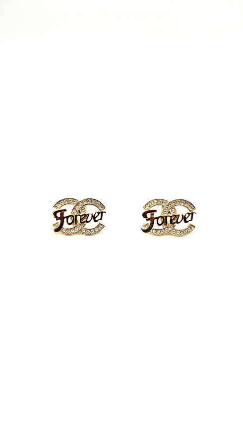 ココマークforeverラインストーンピアス